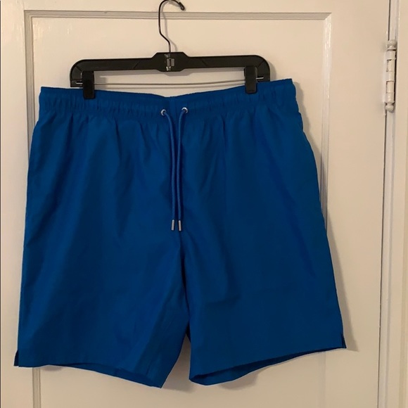 Lands’ End Solid Volley Swim Shorts Blue LG NEW - Picture 7 of 15